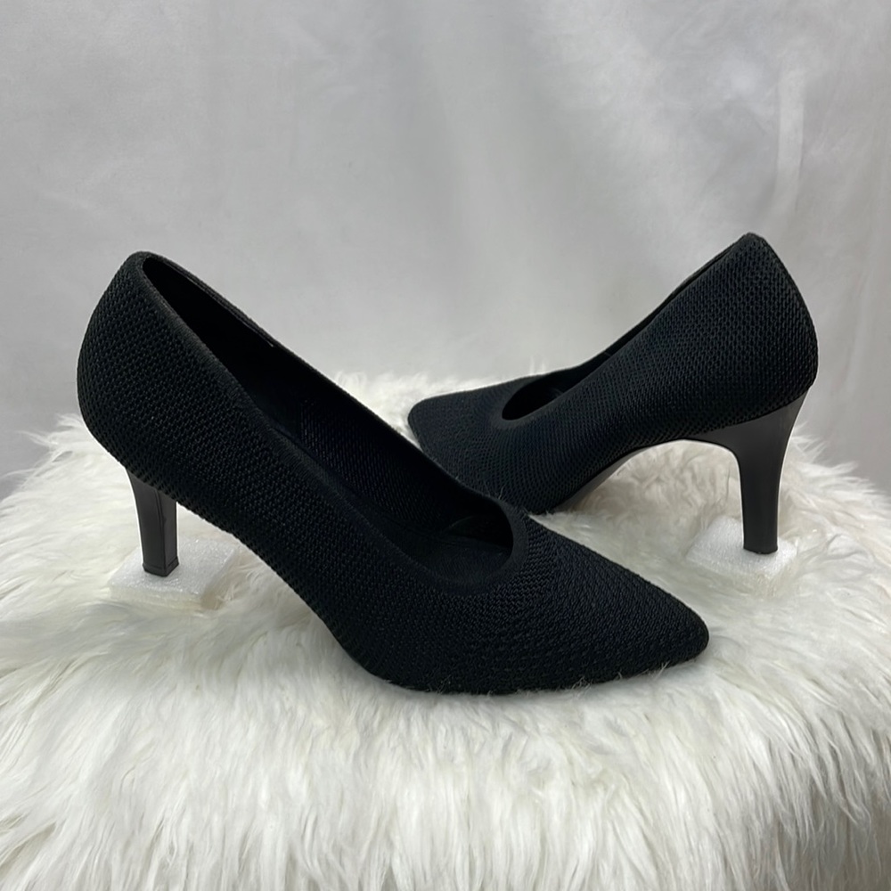 Naturalizer Eternity Black Fabric High Heel Shoes, Size 10W